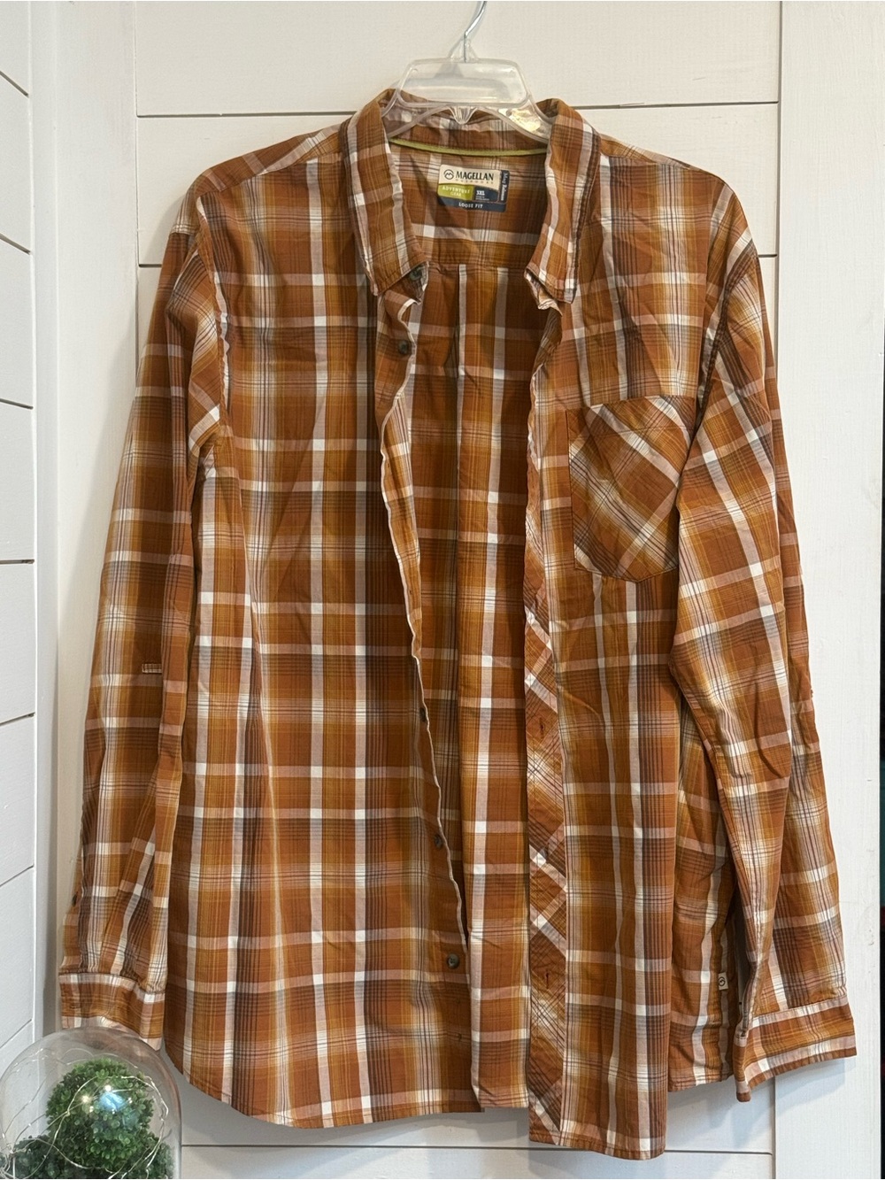 Men’s Magellan Loose Fit Plaid Button Up